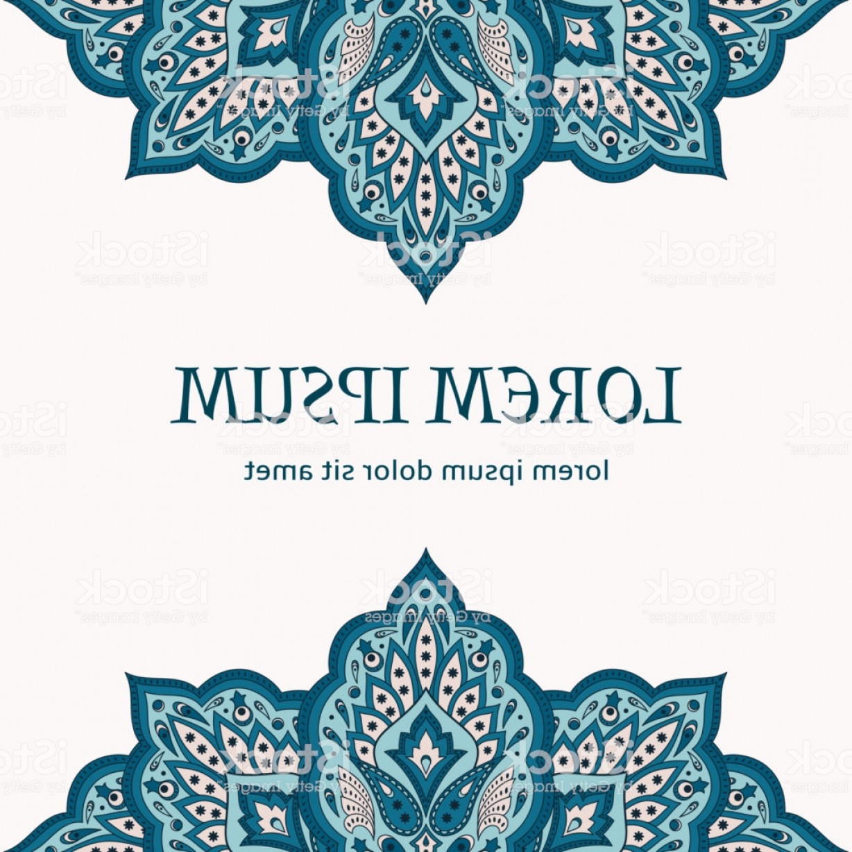 1228x1228 Floral Indian Paisley Pattern Vector Border Card Arabesque Vintage