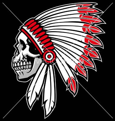 380x400 Indian Chief Skull Vector