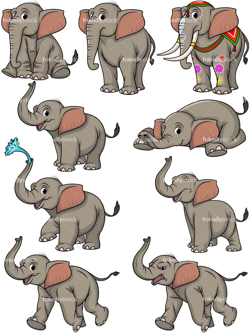 800x1067 Elephant Vector Collection Cartoon Clipart