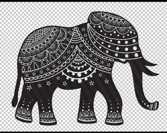 570x455 Elephant Mandala Ethnic Mandala Elephant Vector Etsy