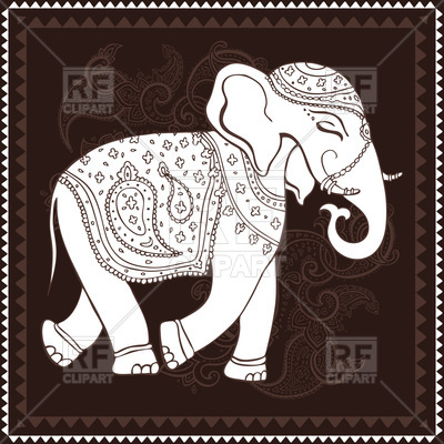 400x400 Hand Drawn Style Indian Elephant Vector Image Of Plants