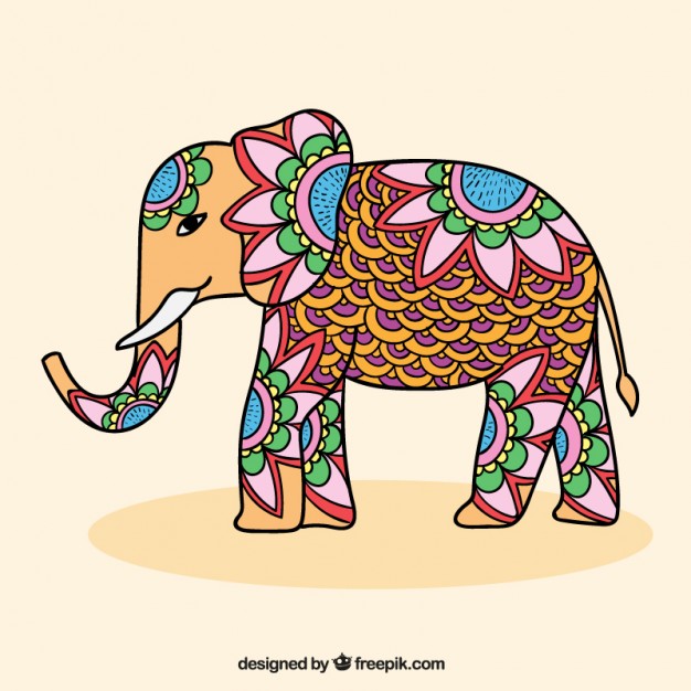 626x626 Ornamental Indian Elephant Vector Free Download