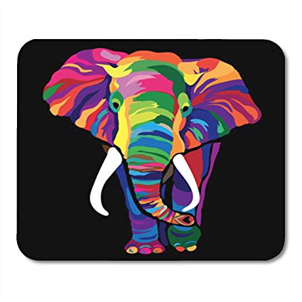 425x425 Semtomn Gaming Mouse Pad Art Colorful Elephant Vector