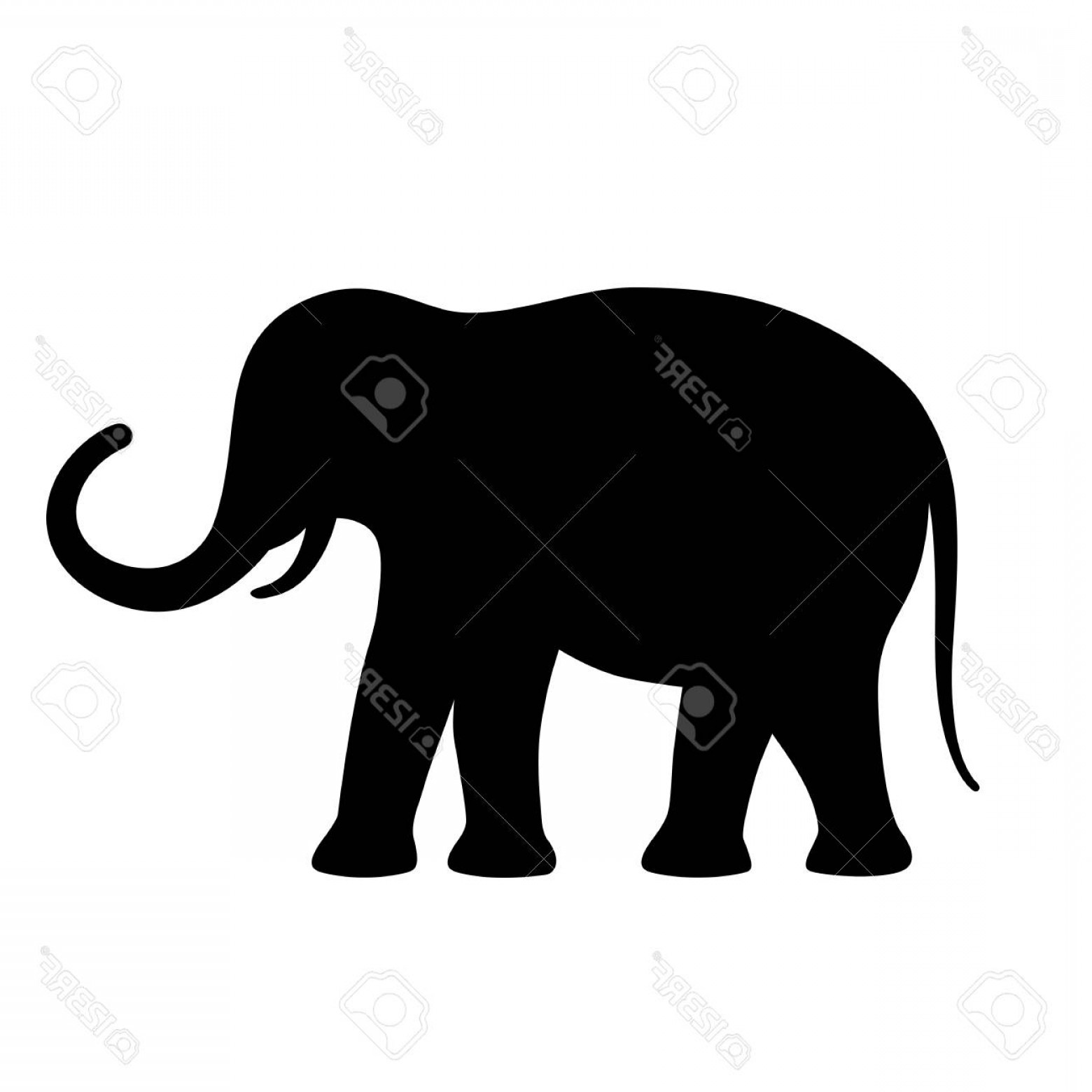 1560x1560 Photostock Vector Elephant Vector Silhouette Icon Handandbeak