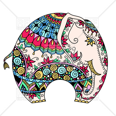 400x400 Decorated Indian Elephant Vector Image Of Plants And Animals