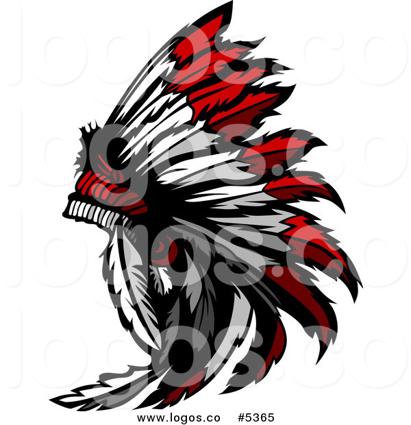 600x620 Royalty Free Vector Of A Logo Of A Native American Chief Feather