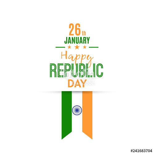 500x500 India Republic Day Greeting Card Banner With Indian Flag Vector