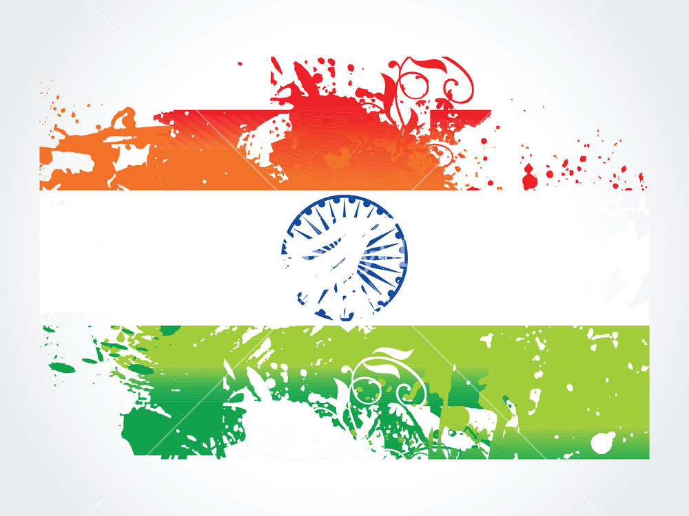 1000x750 Grunge Indian Flag Vector Royalty Free Stock Image