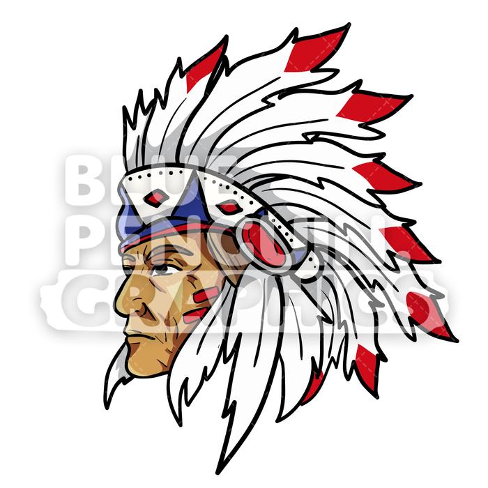 Indian Head Side Vector Cartoon Clipart Illustration Blue 700x700 Indian Head Side Vector Cartoon Clipart Illustration Blue