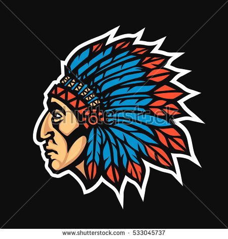 Native American Indian Chief Head Profile Mascot Sport Team Logo 450x470 Native American Indian Chief Head Profile Mascot Sport Team Logo