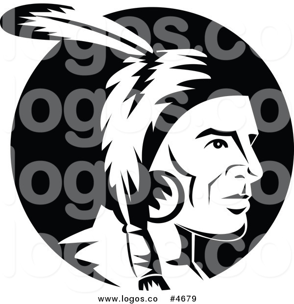 Royalty Free Clip Art Vector Logo Of A Black And White Native 600x620 Royalty Free Clip Art Vector Logo Of A Black And White Native