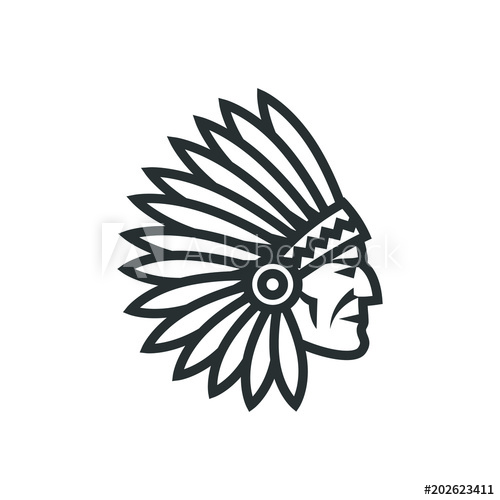 American Native Chief Head Icon Indian Logo 500x500 American Native Chief Head Icon Indian Logo