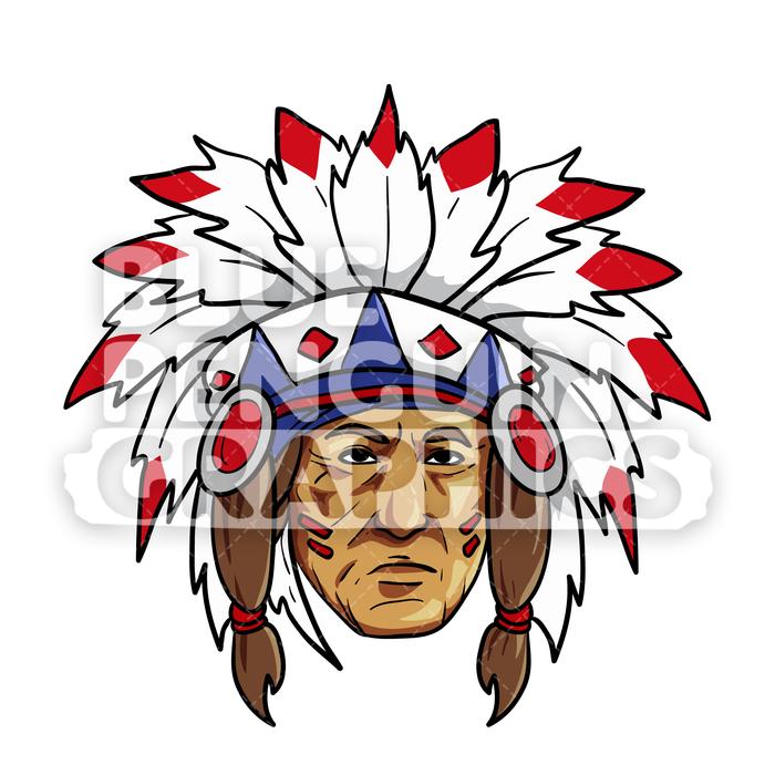 Indian Head Front Vector Cartoon Clipart Illustration Blue 700x700 Indian Head Front Vector Cartoon Clipart Illustration Blue