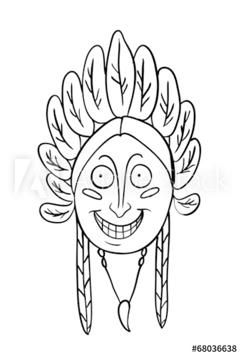 Native Indian Head, Vector Illustration 338x500 Native Indian Head, Vector Illustration