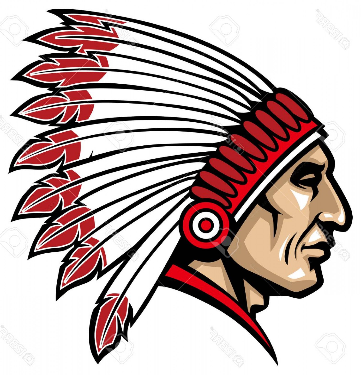 Photostock Vector Head Of Indian Chief Mascot Geekchicpro 1504x1560 Photostock Vector Head Of Indian Chief Mascot Geekchicpro