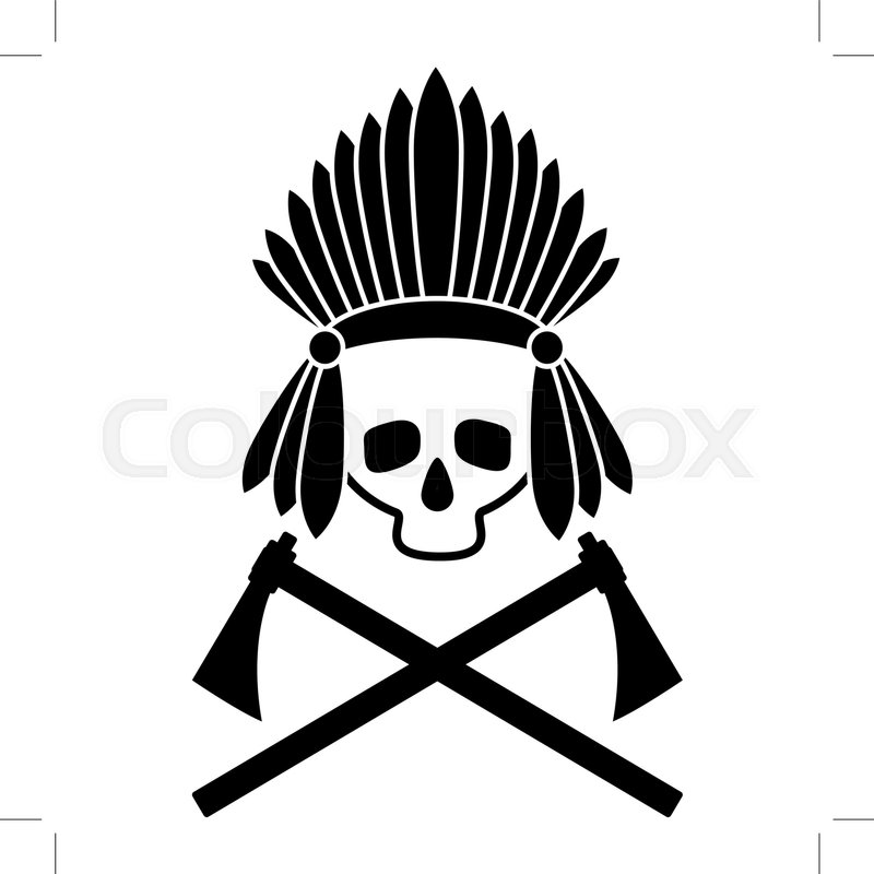 Skull Indian Chief Black And White Stock Vector Colourbox 800x800 Skull Indian Chief Black And White Stock Vector Colourbox