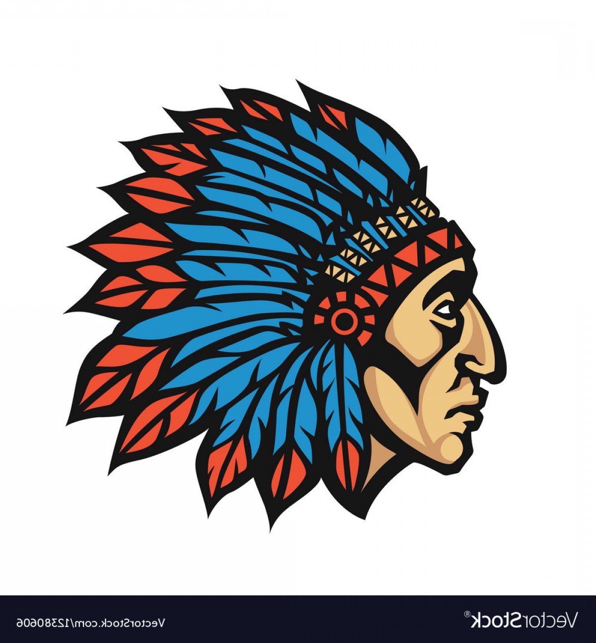 1200x1296 Indian Chief Head Vector Catchsplace