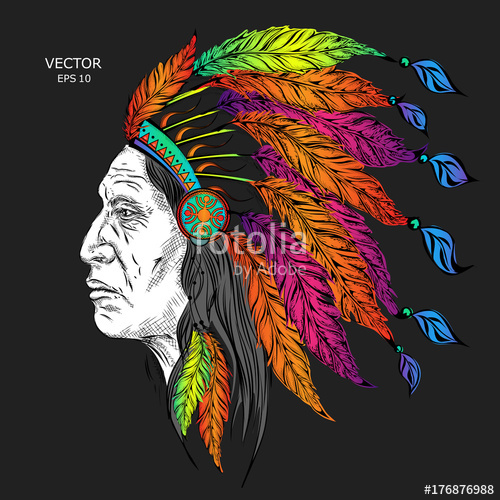 500x500 Man In The Native American Indian Chief Black Roach Indian