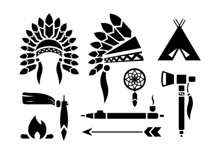 Indian Headdress Vector Set 700x490 Indian Headdress Vector Set