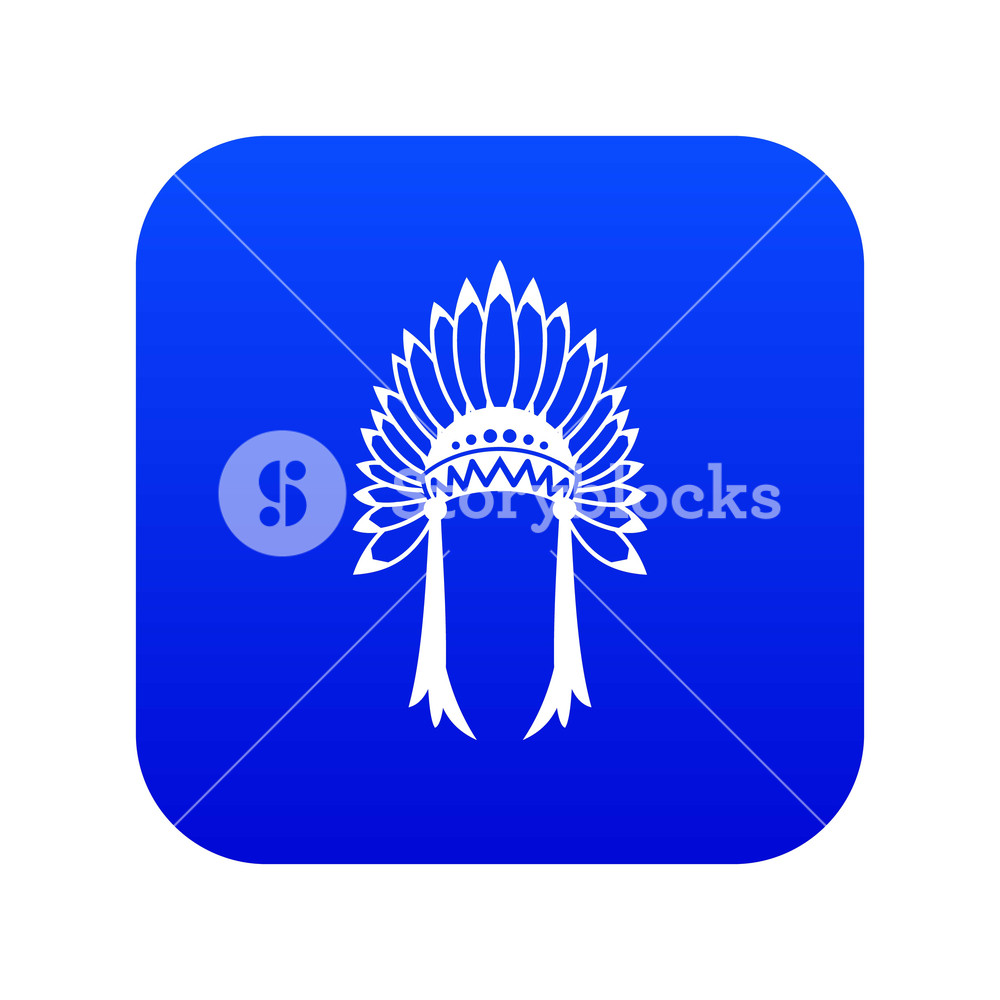Indian Headdress Icon Digital Blue For Any Design Isolated 1000x1000 Indian Headdress Icon Digital Blue For Any Design Isolated