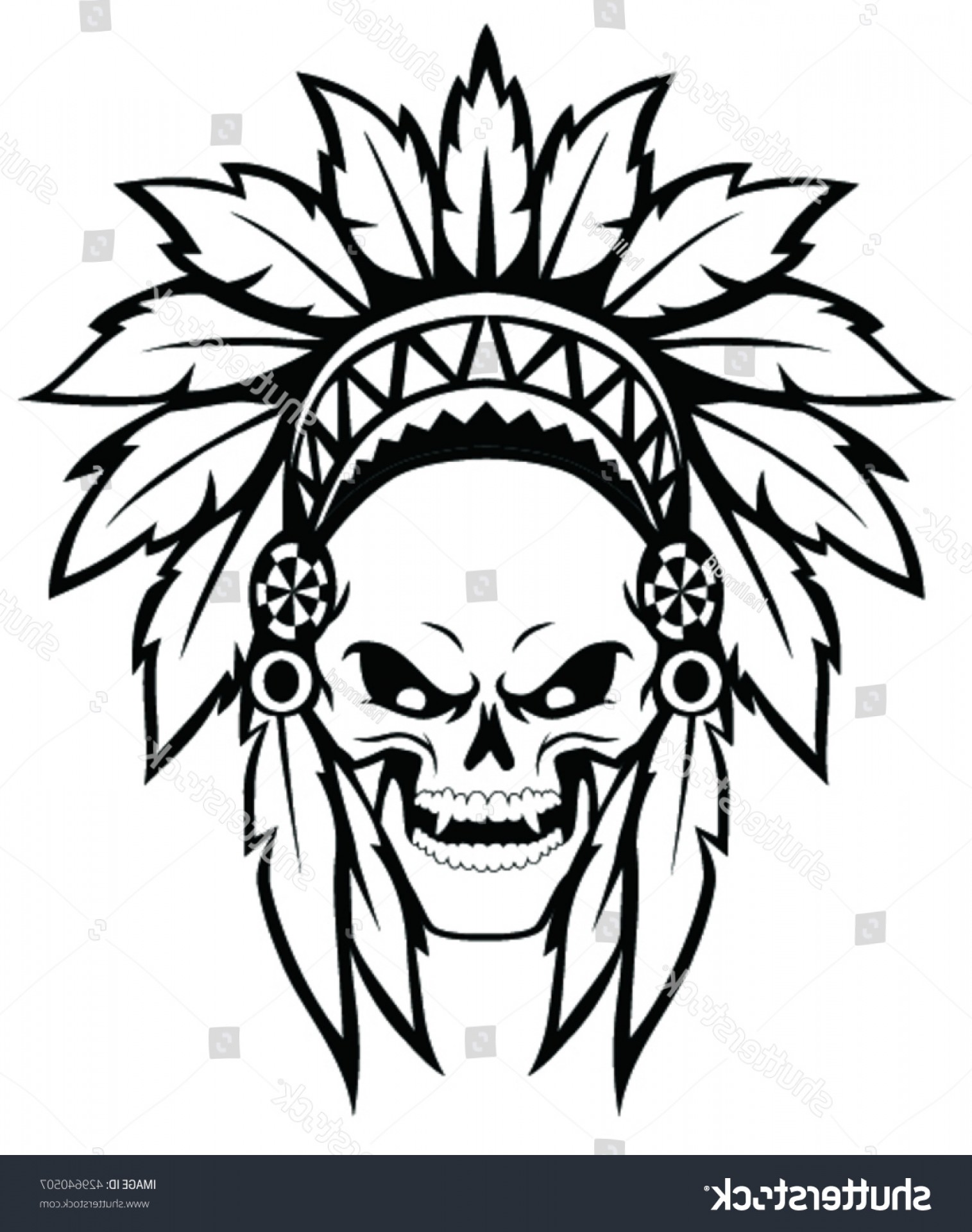 Skull Indian Headdress Vector Illustration Newwaysys 1515x1920 Skull Indian Headdress Vector Illustration Newwaysys