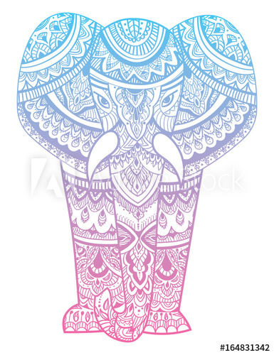 Stylized Head Of An Elephant Ornamental Portrait Of An Elephant 385x500 Stylized Head Of An Elephant Ornamental Portrait Of An Elephant