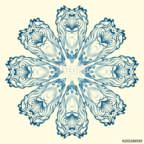 500x500 Handdrawn Pattern With Round Floral Mandala Vector Illustration