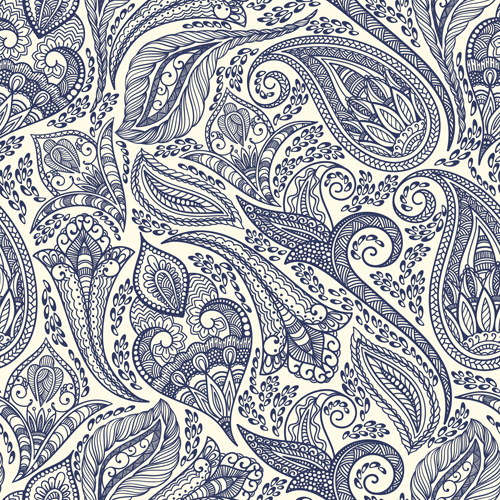 500x500 Indian Paisley Seamless Pattern Vector Material Free Download