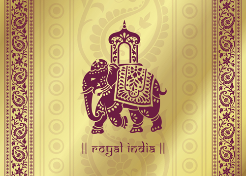 500x357 Indian Patterns With Elephants Vector Set Free Download