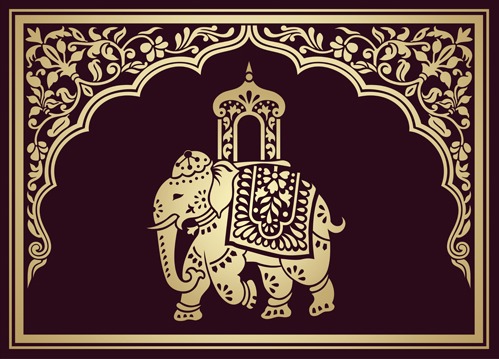 499x359 Indian Patterns With Elephants Vector Set Free Vectors Ui