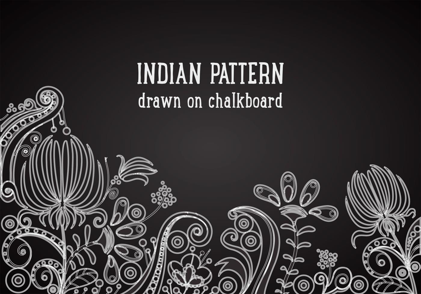 1400x980 Free Indian Pattern On Blackboard Vector Background Indian