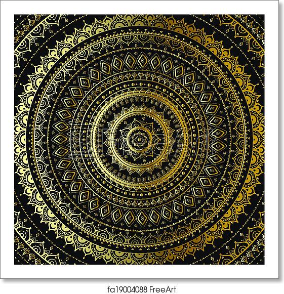 561x581 Free Art Print Of Gold Mandala Indian Decorative Pattern Vector