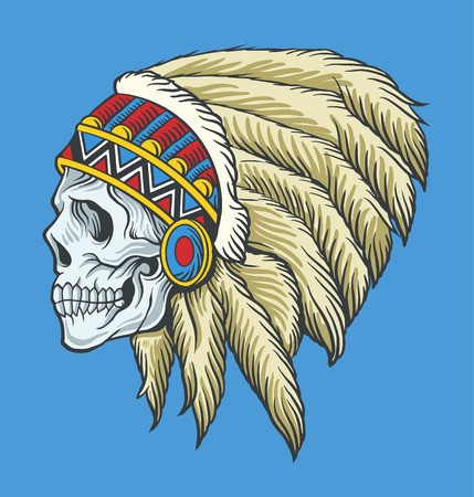 Indian Skull Vector Tattoo Illustration Royalty Free Vector Graphics 429x450 Indian Skull Vector Tattoo Illustration Royalty Free Vector Graphics