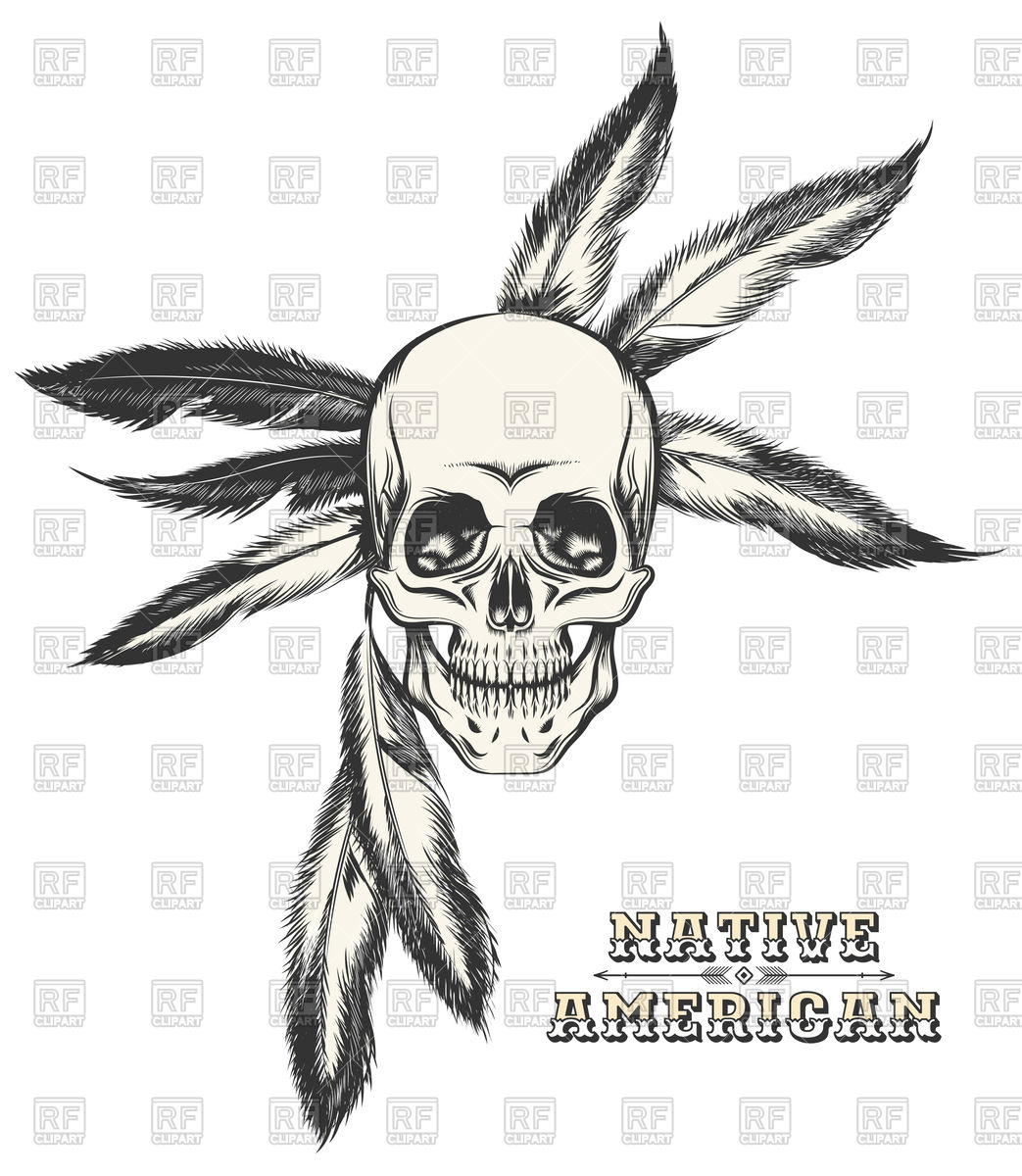 Indian Warrior Skull Vector Image Of Design Elements 1043x1200 Indian Warrior Skull Vector Image Of Design Elements