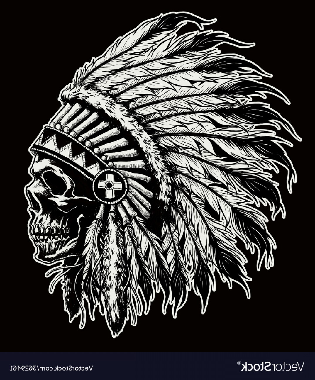 One Color Indian Skull Vector Soidergi 1074x1296 One Color Indian Skull Vector Soidergi