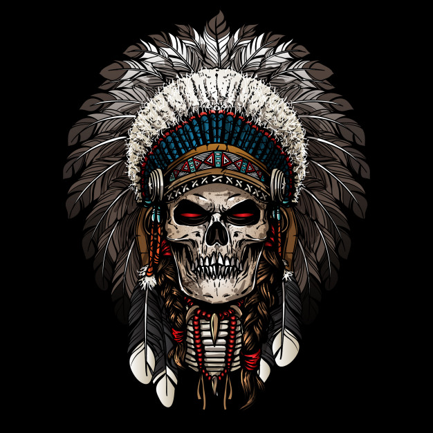 Warrior Of Indian Skull Vector Premium Download 626x626 Warrior Of Indian Skull Vector Premium Download
