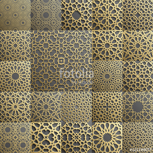 500x500 Islamic Pattern Set Of Ornaments Seamless Arabic Geometric