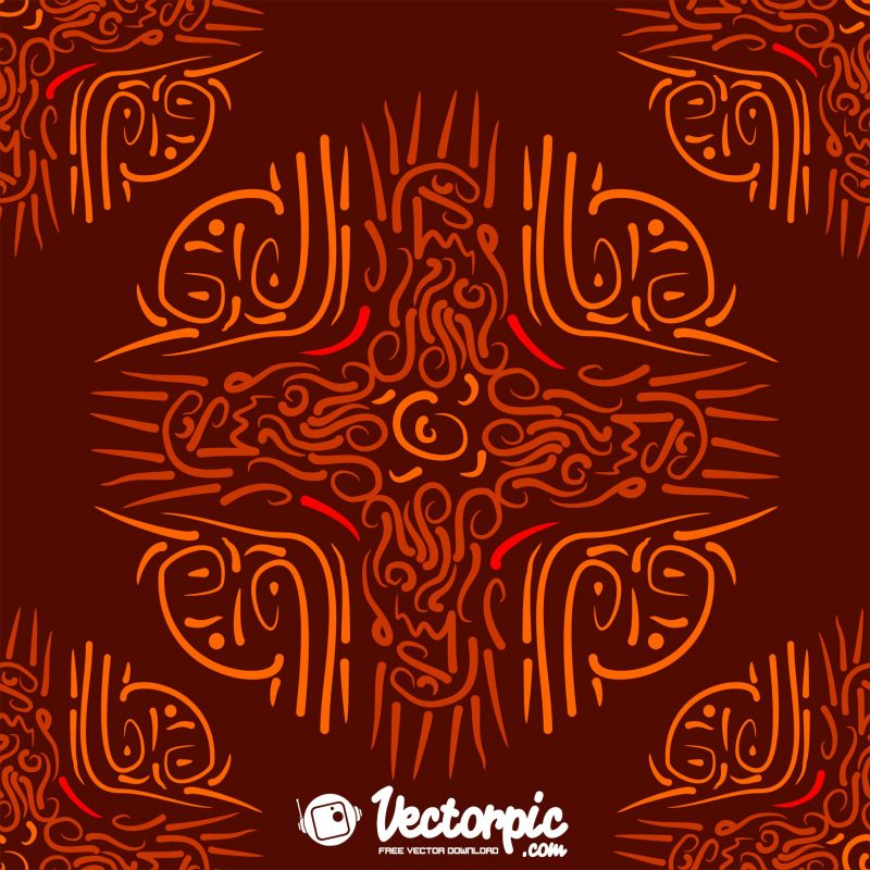 800x800 Indian Texture Pattern Seamless Orange Free Vector