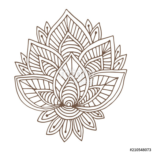 Indian Vector Ornament Henna Tattoo Design Coloring Book 500x500 Indian Vector Ornament Henna Tattoo Design Coloring Book