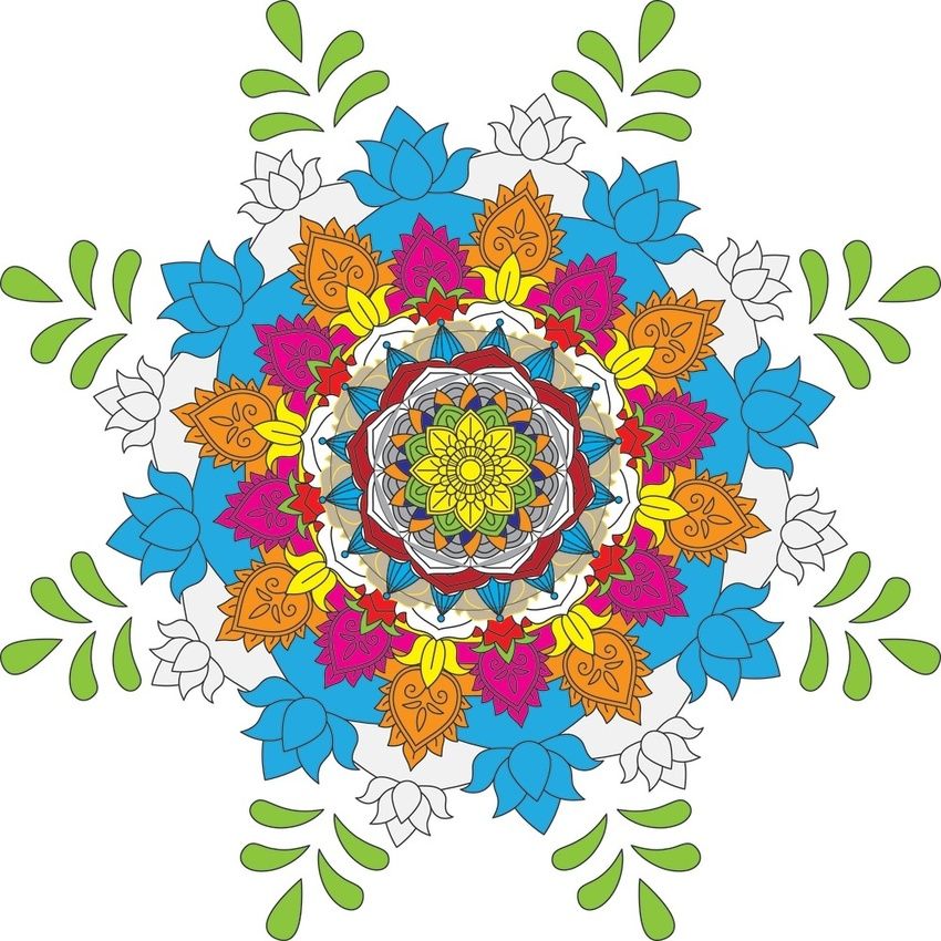 Beautiful Mandala Desing Flower Design Indian Vector Icon Digital 850x850 Beautiful Mandala Desing Flower Design Indian Vector Icon Digital