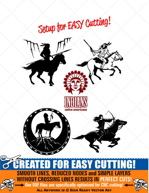 570x740 Indian Warrior Riding Horses Clipart Vector Clip Art Etsy