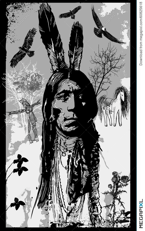 505x800 Indian Warrior, Sitting Bull Portrait