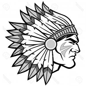 300x300 Skull Of An Indian Warrior Vector Catchsplace