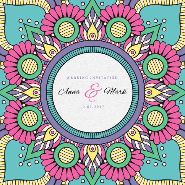 626x626 Indian Wedding Invitation Vector Free Download