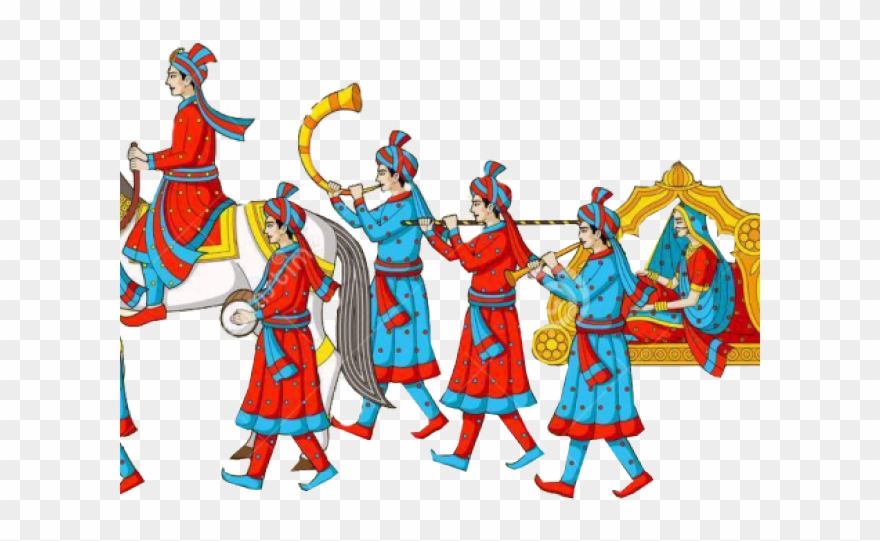 880x541 Indian Wedding Baraat Vector Clipart