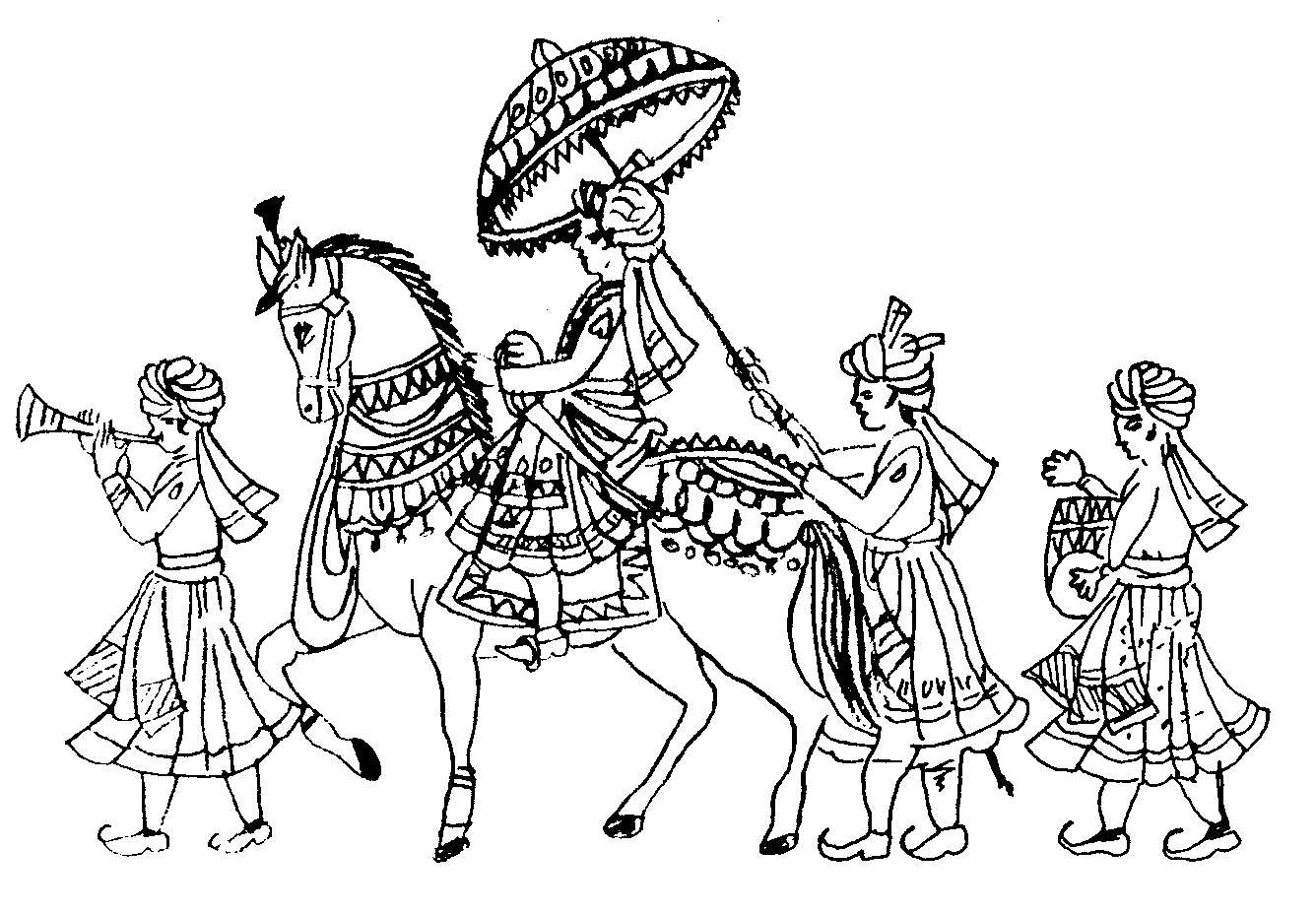 1336x928 Indian Wedding Line Art Group With Items