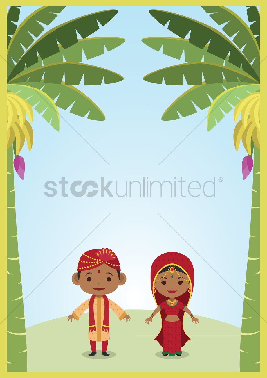 920x1300 Indian Bride And Groom Vector Image
