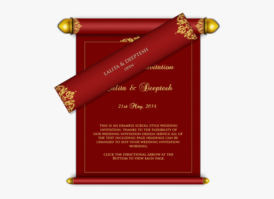 920x669 Scrolls Vector Wedding Card