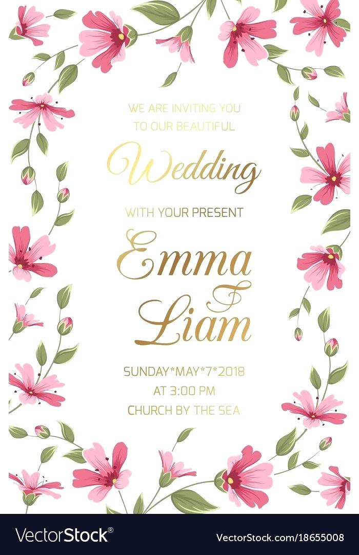 700x1080 Wedding Invitation Card Template Pink Vector Image Wedding