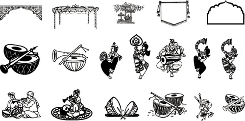 Indian Wedding Clipart Vector Free Download 500x247 Indian Wedding Clipart Vector Free Download